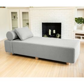 Jaxx Alvy Indoor Lounger / Daybed - Luxurious Lounger with Maple Feet (Option: Boucle Silver)