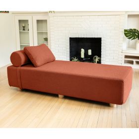 Jaxx Alvy Indoor Lounger / Daybed - Luxurious Lounger with Maple Feet (Option: Boucle Terra Cotta)