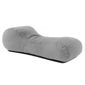 Jaxx Arlo Lounger Bean Bag Chair - Two-Tone - Quilted Microvelvet (Option: Grey)