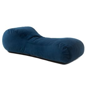 Jaxx Arlo Lounger Bean Bag Chair - Two-Tone - Quilted Microvelvet (Option: Indigo)