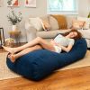 Jaxx Arlo Lounger Bean Bag Chair - Two-Tone - Quilted Microvelvet