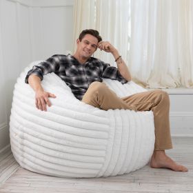 Jaxx Saxx 5 Foot Large Bean Bag w/ Removable Cover (Option: Mondo Fur - Ivory)