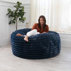 Jaxx Saxx 5 Foot Large Bean Bag w/ Removable Cover (Option: Mondo Fur - Midnight Blue)