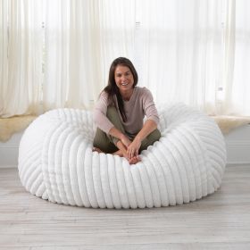 Jaxx 6 Foot Bean Bag (Option: Loveseat Sofa & Lounger Mondo Fur - Ivory)