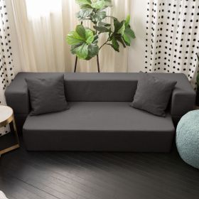 Zenzi Loveseat Twin - Convertible Couch / Twin Sleeper (Option: Bru Smart  - Ebony)