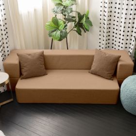 Zenzi Loveseat Twin - Convertible Couch / Twin Sleeper (Option: Bru Smart  - Earth Brown)