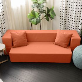 Zenzi Loveseat Twin - Convertible Couch / Twin Sleeper (Option: Bru Smart  - Canyon Orange)